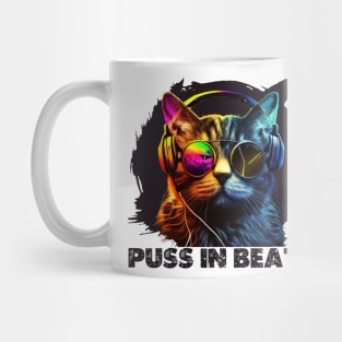 Puss in beats, Funky DJ Cat in Headphones Mug